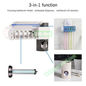 Bathroom Set UV Toothpaste Dispenser Holder Toothbrush Sterilizer