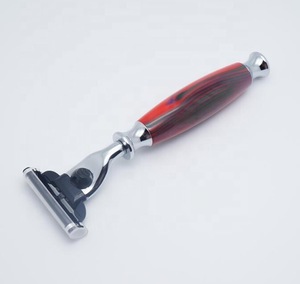 Beautiful Facical Cleaning Shaving Brush Red Resin Handle Shaving Brush Razor