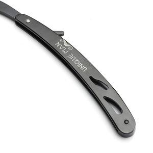 Custom logo straight safety razor blade man shaver stainless steel shaver