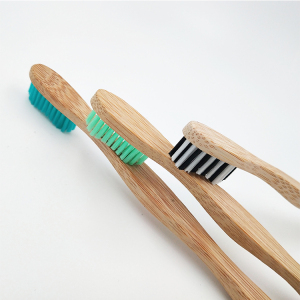 Eco friendly Bamboo Wood Handle Hotel custom toothbrush With Charcoal Fibre Bristles