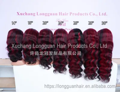 Factory Wholesale High-Quality P1b/Burgundy Color Body Wave HD Transparent 13X4 Lace Front Wigs for Black Women