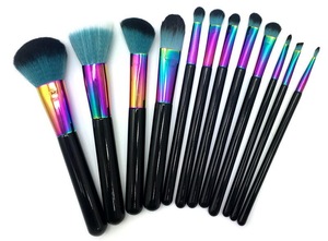 Gradient Color 12pcs Makeup Brushes Set Hot Selling Professional Makeup Brush Fashion Black Cosmetic Tools Kit NC0698