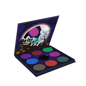 Halloween Highlight 9 Colors Paper Cardboard Makeup Pallet High Pigment Private Label Eyeshadow Palette