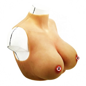 High Collar Transgender Crossdresser Silicone Breast Artificial Boobs With E cup
