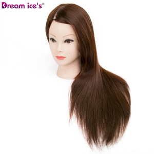 High Quality 50cm 220g Long Yaki Hair Training Head Beauty Barber Salon Equipment Training Doll Head