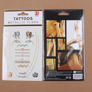 Hot Sale Body Art Women Metallic Temporary Tattoo Body Gold Tattoo