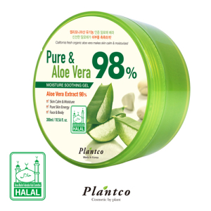 Korea Plantco pure & aloe vera 98% moisture soothing gel halal certificate cosmetic nature soothing gel