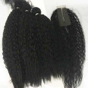 Natural touching human and synthetic blend hair