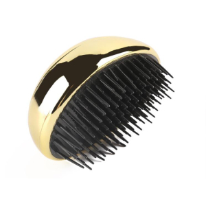 New design small egg slivery golden plastic detangling hair brush wholesale