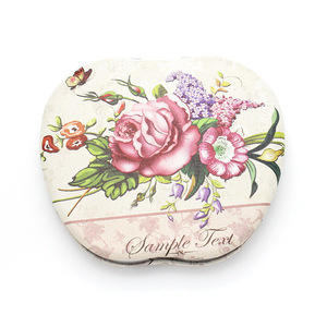 New item cheap PU leather desktop pocket makeup mirror with printing