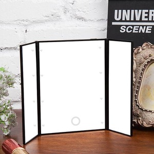New product Folding 3 sides LED table mirror make up led