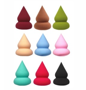 Pointy Gourd Shape Non-latex Pink Cosmetic Sponge Puffs Wet-dry Dual Use Foundation Powder Puff Smooth Cosmetic Makeup Sponge