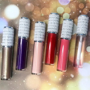 Private label low moq Cheap natural moisturizer matte lip stick vegan make-up lip waterproof diamond glitter lipsticks