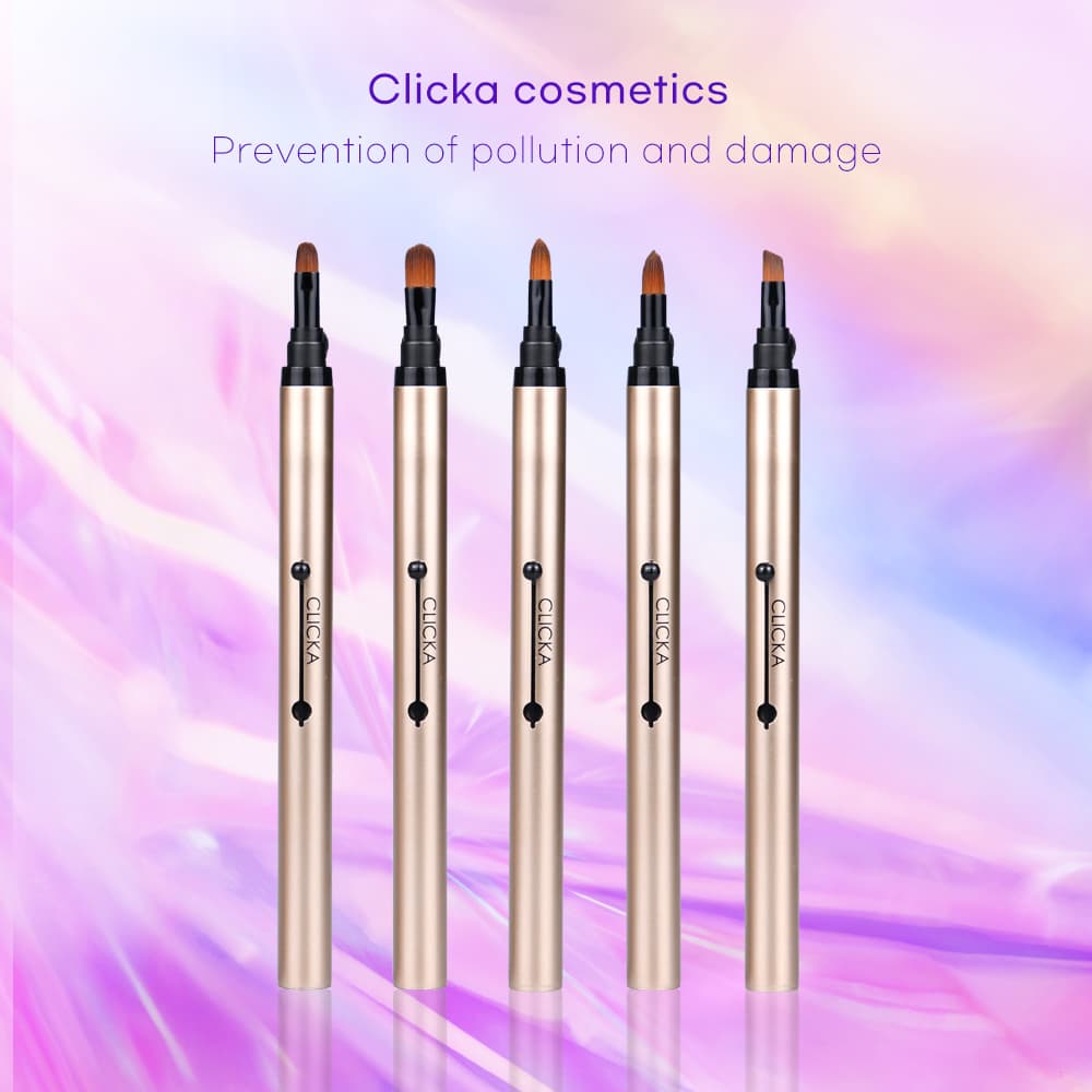 Retractable Automatic Lid Lip Eyeshadow Eyebrow Makeup Brush