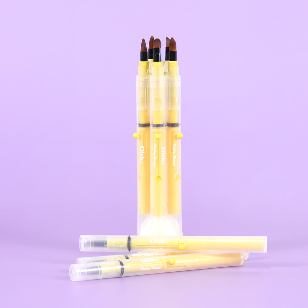 Retractable Automatic Lid Lip Eyeshadow Pointshadow Concealer Smudge Eyebrow Makeup Brush Set