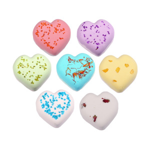 Romantic dried flower aromatic love shape bath salt ball clean exfoliating essential oil bath ball OEM can be customized