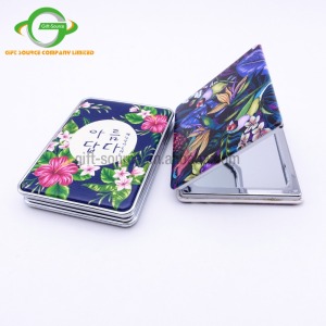 Round Customized Personalized Square PU leather Pocket Mirror