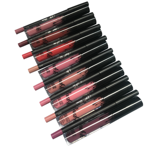 Top sale high quality moist 2pcs lip liner lipgloss set single brand name liquid matte waterproof lip gloss